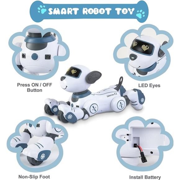 Remote Control Robot Dog Toys for Kids, Programmable Robot Dog (Blue) - Picture 4 of 6